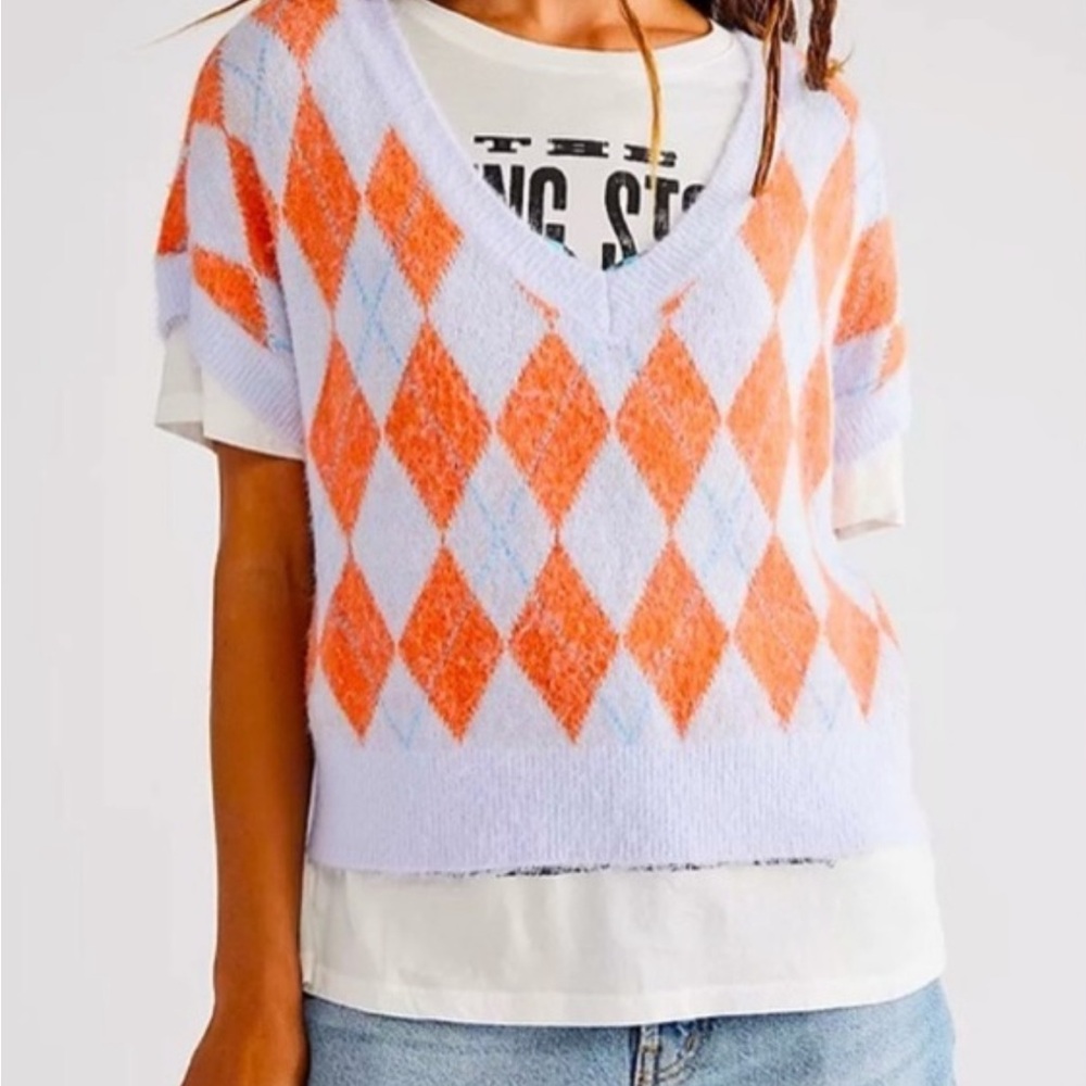 Free People Through the Motions Short-Sleeve Sweater